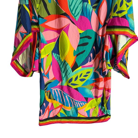 Trina Turk Rainforest Tropical Palm Print Swim Tunic Dress Beach Coverup Size M - Picture 5 of 10